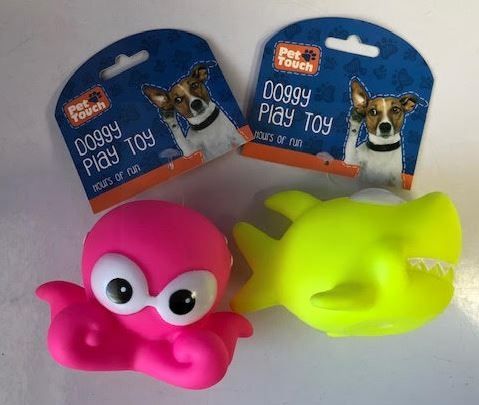 Pet Touch - Squeaky Doggy Play Toy Sea Animal - Designs Vary