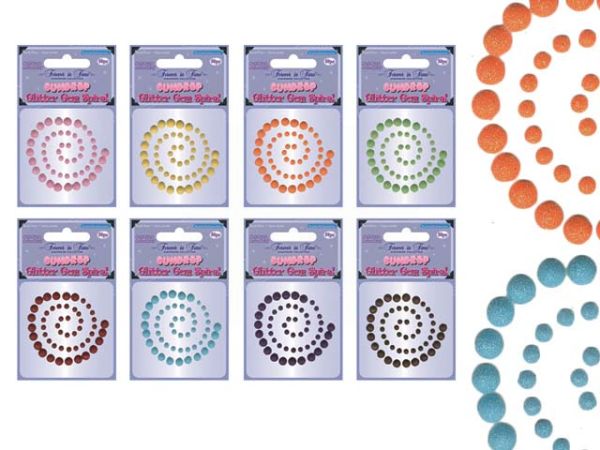 GUM DROP GLITTER GEM SPIRAL SELF STICK