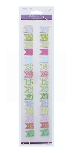 MINI PENNANT FLAGS VINTAGE CHIC 2 PACK