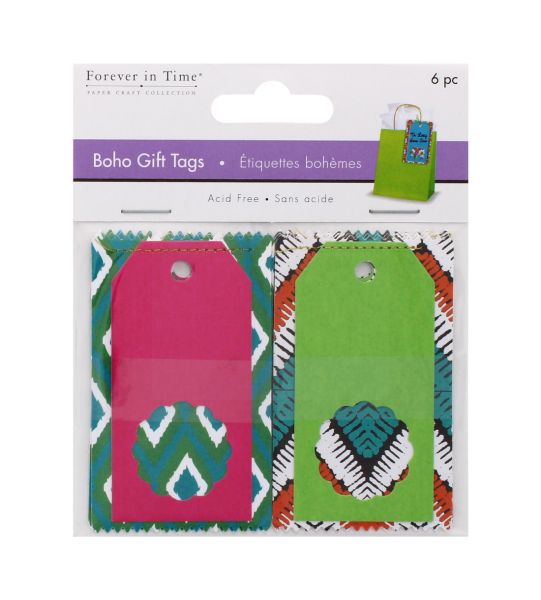 BOHO GIFT TAGS FLORAL 6 PACK
