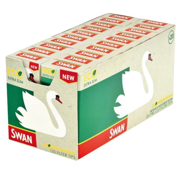 Swan Eco Extra Slim Pre Cut Filter Tips - Box of 20 Packs