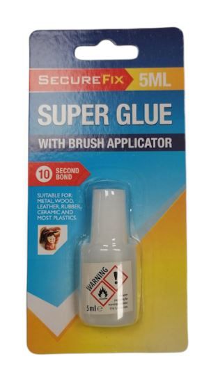 Secure Fix Super Glue with Brush Applicator - 5ml