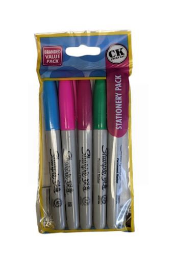 Sharpie Permanent Marker - Stationery Set - Assorted Colours  - Pack of 5