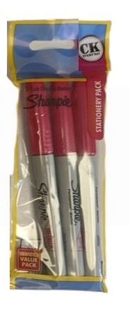 Sharpie Permanent Marker - Stationery Set - Red - Pack of 3