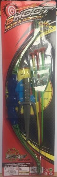 Hit The Target Shoot Bow, Arrow and Knife Toy Set - 63 X 19cm