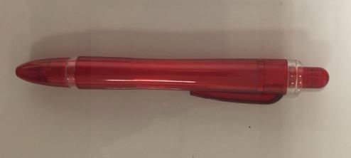 Short Red Classic Push Style Ballpoint Pen - Blue Ink