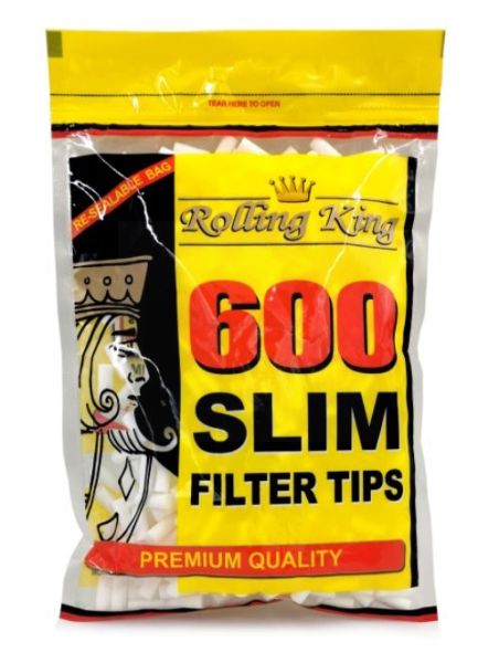 Rolling King Premium Quality Slim Filter Tips - Pack of 600 Filter Tips
