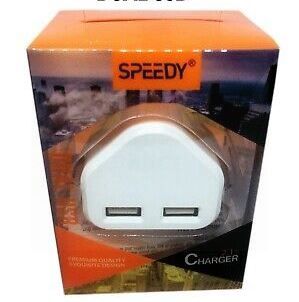 Speedy 2.1 Amp Fast Dual Twin 2 Port Usb Home Charger - Model SP-TC63A