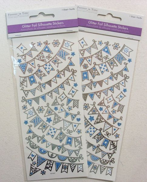 GLITTER FOIL STICKERS PENNANT GARLANDS