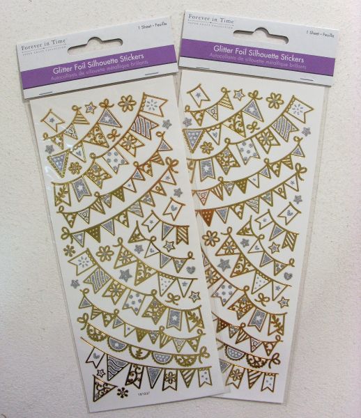 GLITTER FOIL STICKERS PENNANT GARLANDS 2
