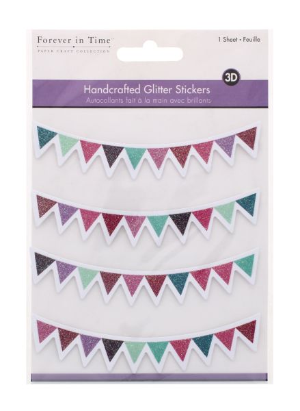 HANDCRAFTED GLITTER STICKERS PENNANT BANNERS 1 3D