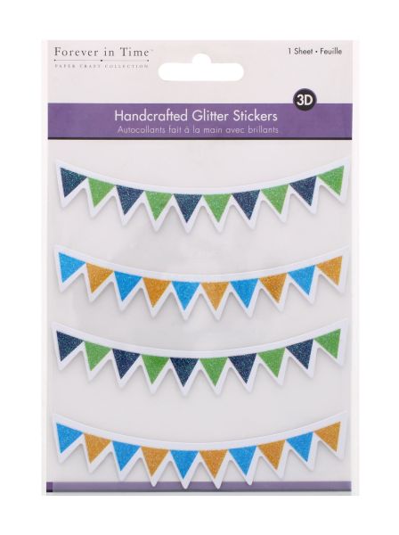 HANDCRAFTED GLITTER STICKERS PENNANT BANNERS 2 3D