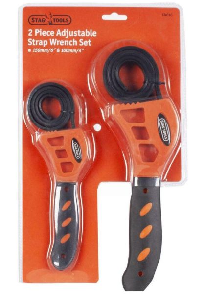 Stag Tools 2 Piece Adjustable Strap Wrench Set