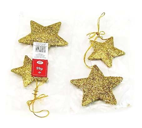 Boots Gold / Silver Single Or Double Star Glitter Christmas Decoration - Sold As 1 Single Star