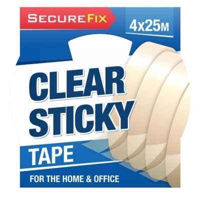 Clear Sticky Tape - Pack Of 4 x 25 Meters