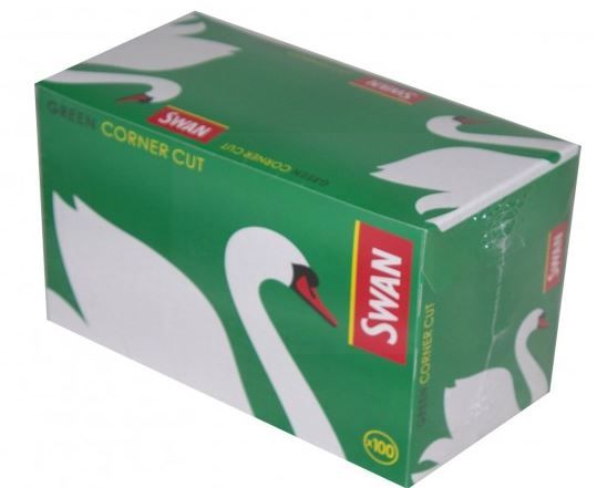 Swan Green Cut Corner Cigarette Rolling Papers - Box Of 100 Booklets