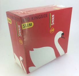 Swan Red Kingsize Slim Cigarette Rolling Papers - Box Of 50 Booklets
