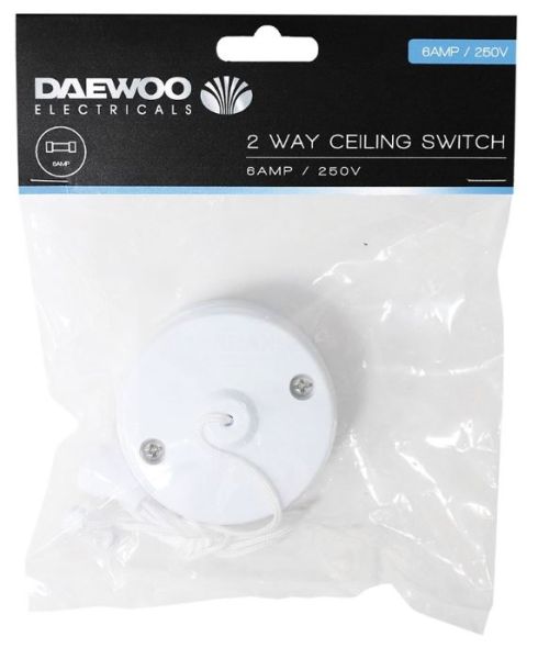 Daewoo Electricals 2 Way 6A  Ceiling Switch