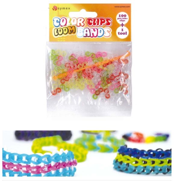 COLOR S CLIP LOOM BANDS 100 PACK