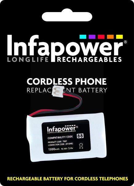 Infapower Cordless Phone Replacement Battery 2xAA (88)