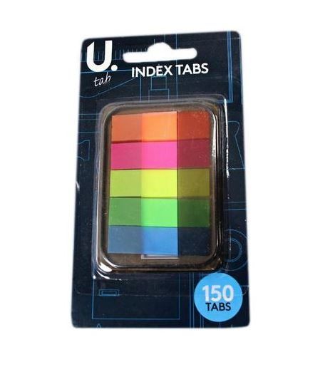 U Tab Index Tabs - 150 Tabs - Assorted Colours