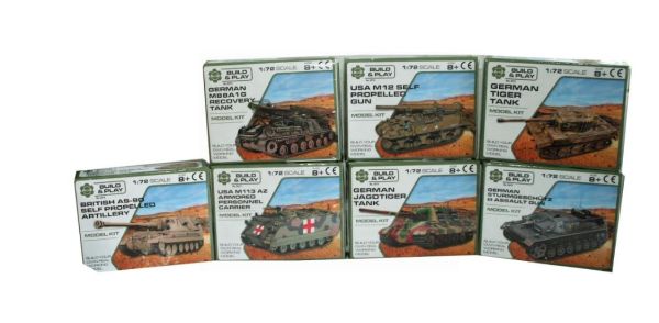 Build & Play Army Tank Model Kit - Assorted Models - 13 x 10 x 3.5cm
