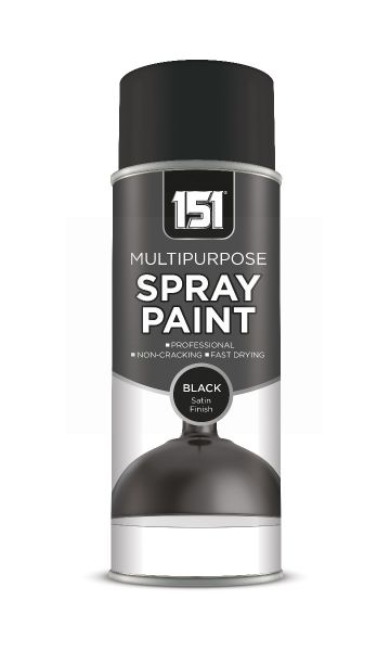 151 Multipurpose Spray Paint with Satin Finish - Black - 400ml