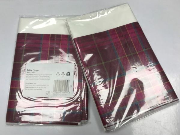 Disposable Tartan Edged Party Large Table Covers - 180 x 120 cm