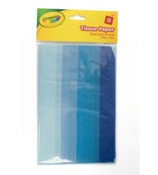 Crayola Tissue Papers - 40 x 35 cm - Assorted Blue Colours - Pack of 10