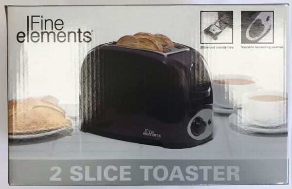 Fine Elements 2 Slice Toaster - Black