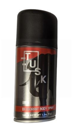Tusk Mens Deodorant Body Spray - Red - 150ml - Exp: 08/25