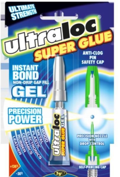 Ultraloc Super Glue Instant Bond Non Drip Gap Fill Gel - 3 Grams