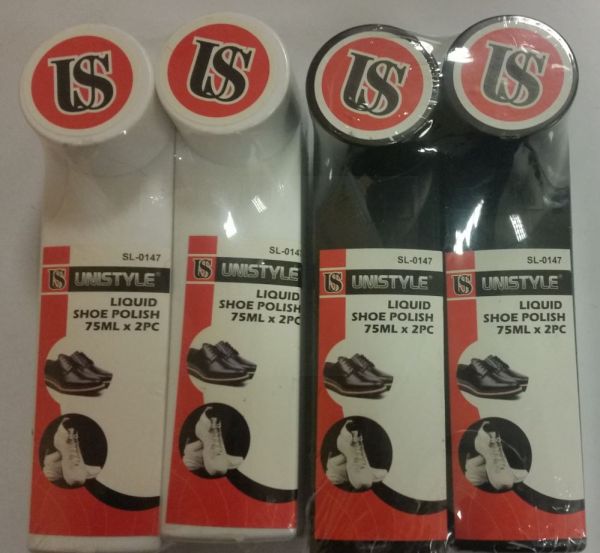 Unistyle Liquid Shoe Polish - Black/White - 2 X 75Ml - Colours May Vary