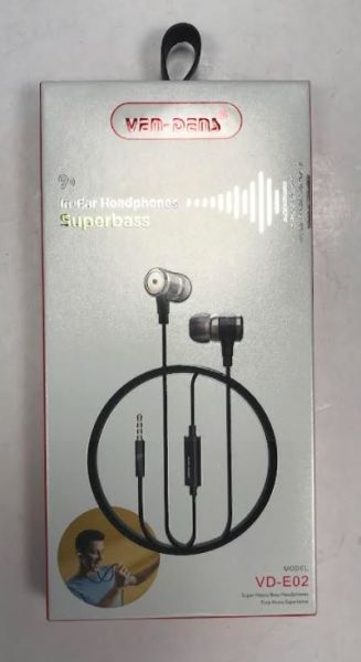 Ven-Dens Superbass In-Ear Headphones - Colours May Vary - 1.2m