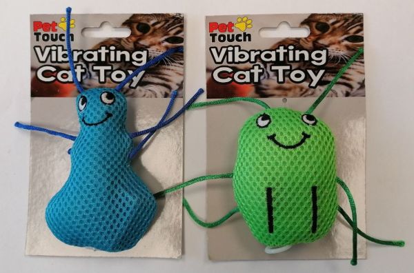 Pet Touch Vibrating Pull String Cat Toy - Designs And Colours May Vary - 10Cm X 7Cm