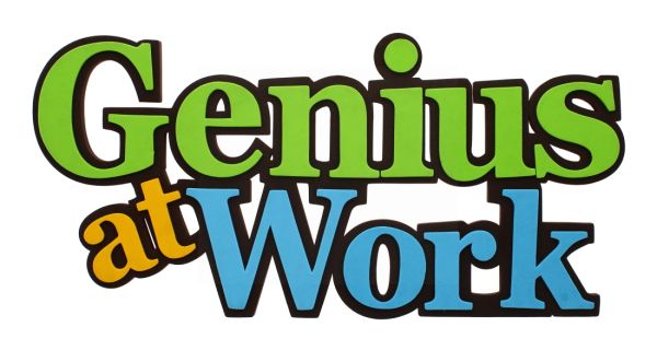 WORD ART 12IN FOAM 3D “GENIUS AT WORK”