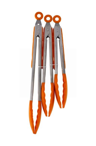 SILICON TONG ORANGE PACK OF 3