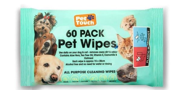 Pet Touch All Purpose Pet Cleaning Wipes - 15 x 20cm - Pack of 60