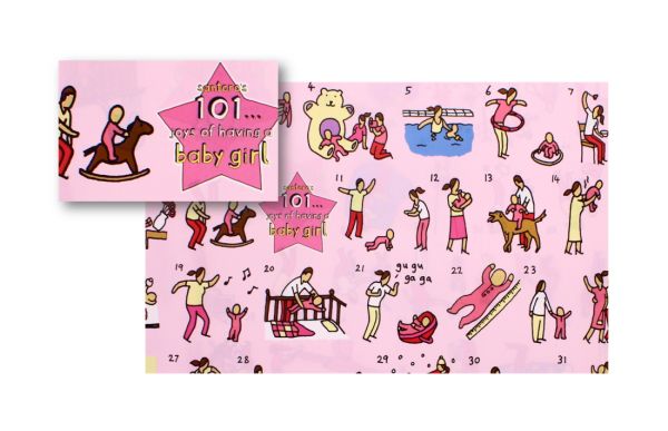 GIFT WRAP PAPER WITH 101 JOYS OF HAVING BABY GIRL