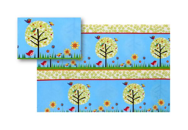 GIFT WRAP PAPER BLUE  SKY WITH BIRDS & TREE