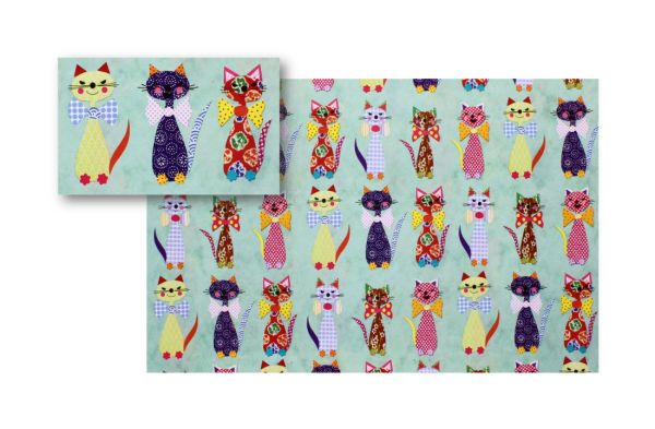  GIFT WRAP PAPER WITH FUNKY CATS