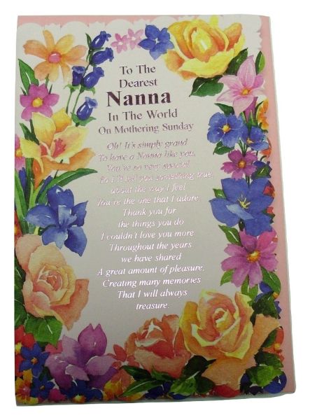 'MOTHER''S DAY CARDS ''''TO THE DEAREST NANNA'''''