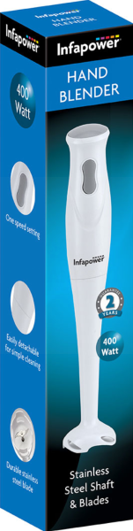 Infapower Hand Blender with One Speed Setting - White - 400w