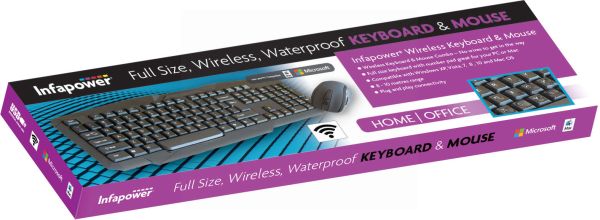 Infapower Wireless Waterproof Keyboard & Mouse