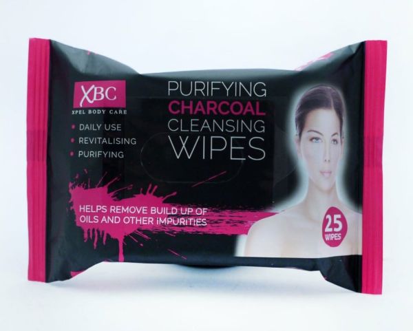 XBC - Purifying Daily Use Revitalising Charcoal Cleansing Wipes - Pack of 25 Wipes 