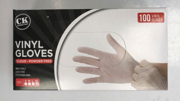 Extra Large Disposable Vinyl Clear Gloves Powder & Latex Free Food Medical Cleaning - Box of 100