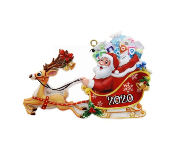 CHRISTMAS TREE DECORATION SANTA RIDING WITH GIFTS 2020