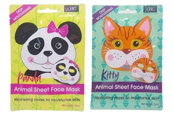 XBC Xpel Beauty Care Deep Moisturising Animal Sheet Face Mask - Panda & Kitty - 24ml