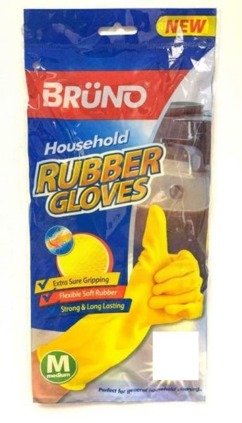Bruno Quick Drying Household Rubber Gloves - Yellow - Pack of 1 Pairs - Medium