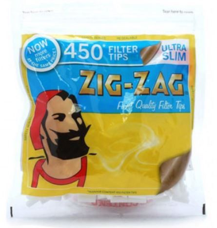 Zig Zag Resealable Ultra Slim Finest Quality Filter Tips - Pack Of 450